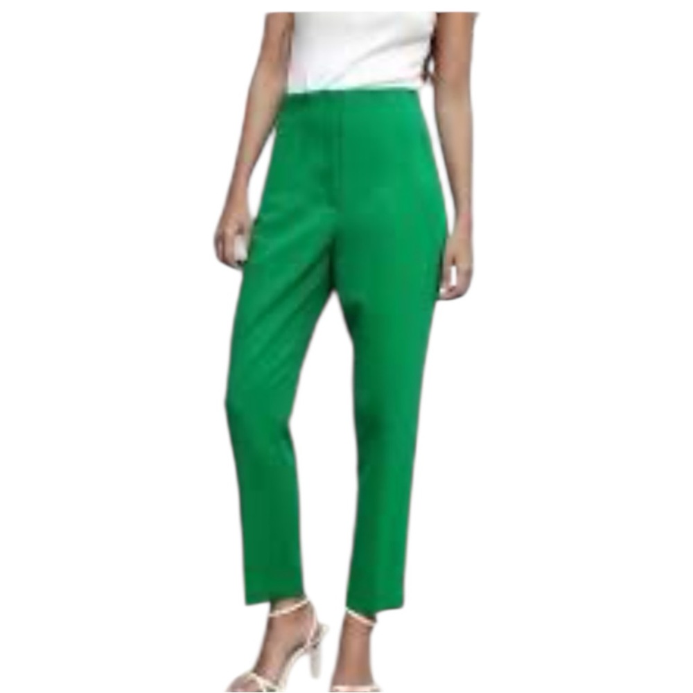 Zara Cropped Trousers Green- size 14